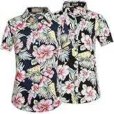SSLR Womens Hawaiian Shirts Short Sleeve Blouses Casual Button Down Shirts for Women