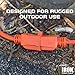 IRON FORGE CABLE 100 Ft Orange Extension Cord - 16/3 SJTW Heavy Duty Outdoor Extension Cable with 3 Prong Grounded Plug for Safety - Great for Garden & Major Appliances