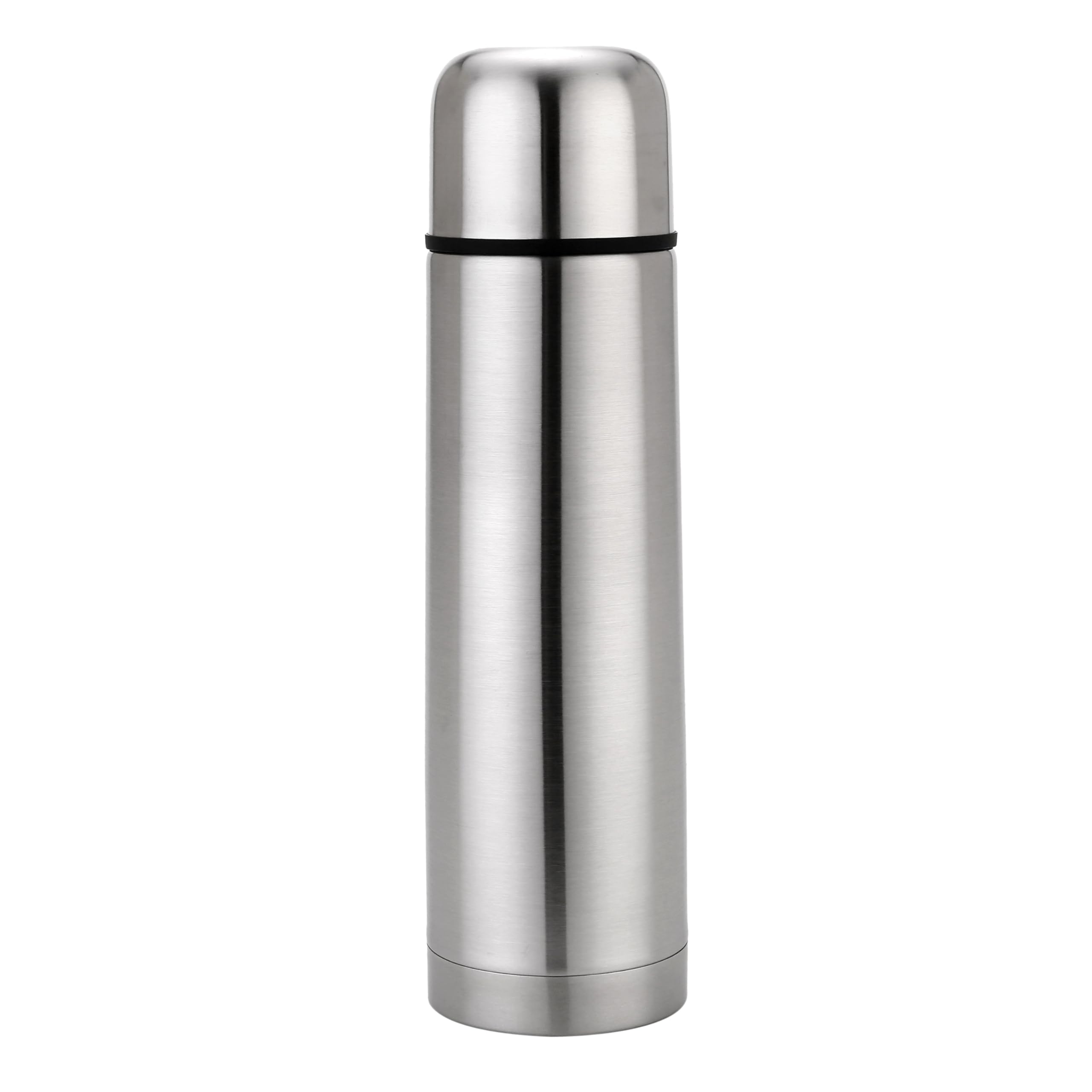 Bargain Factory Water Flask, Double Walled Vacuum Insulated Flask 1l, Leakproof 24 Hours Hot and Cold Water Bottle, Durable Stainless-Steel Interior and Exterior, Silver