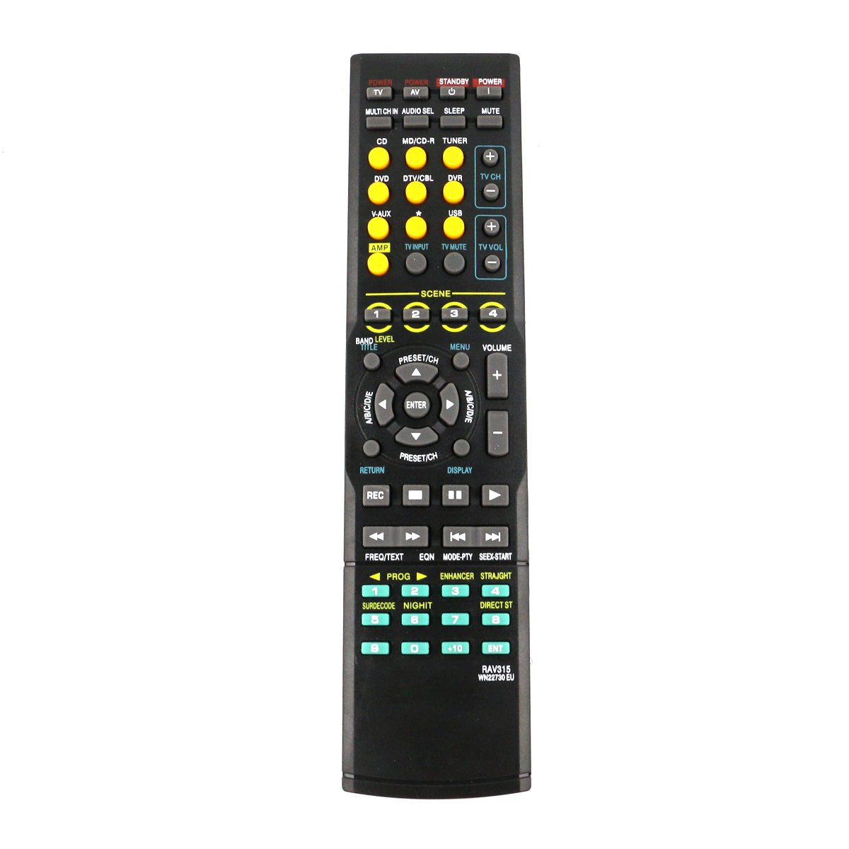 RAV315 WN22730EU VINABTY Replace Remote Control Fit for Yamaha AV Receiver RX-V663 V757 RX-V640 RX-V363 RX-V3800 RX-V650 V459 RXV363 V377 V620 V640 HTR6230
