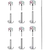 Xnsjeyy 20G 18G 16G F136 Titanium Threadless Flat Back Earrings Nose Studs Tragus Forward Helix Conch Cartilage Lobe Earrings Medusa Labret Snake Bite Monroe Lip Ring Piercing Jewelry For Women Men