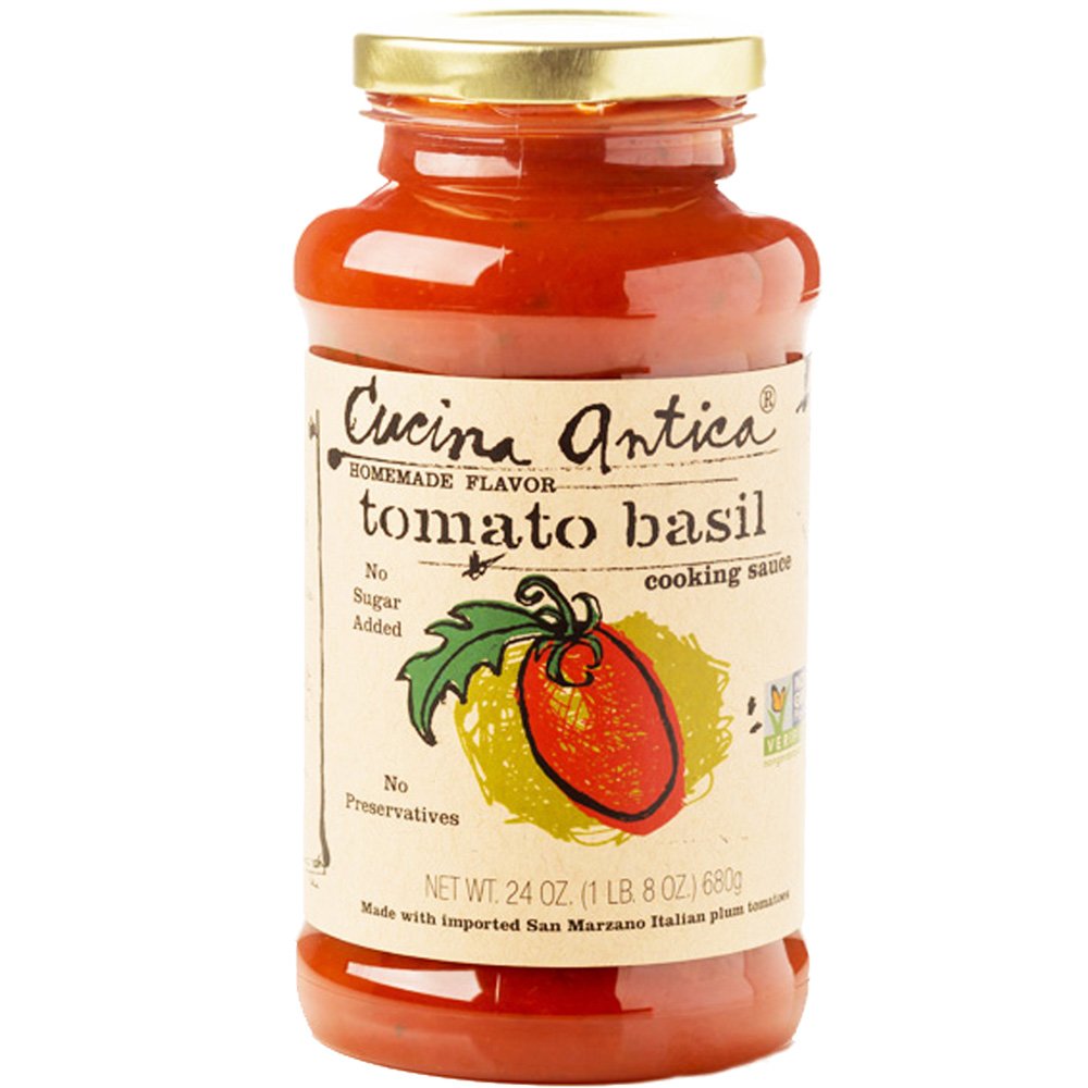 Cucina Antica Tomato Basil Pasta Sauce 24oz (Pack of 3) Non GMO
