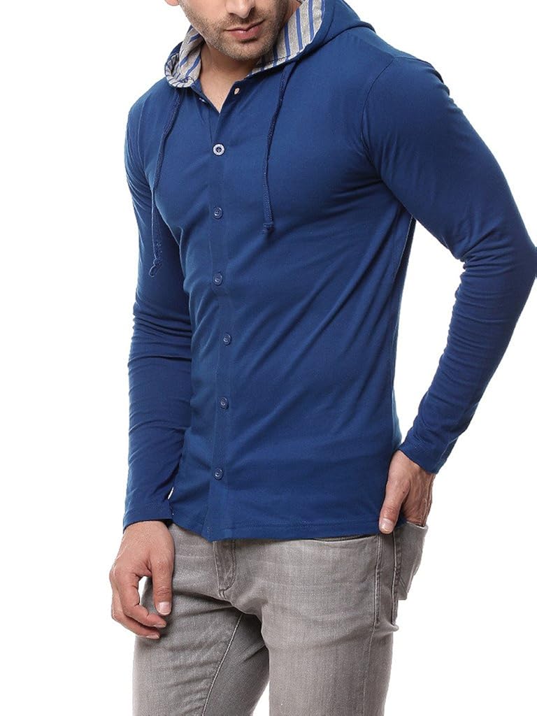 gritstones indigo full sleeve hooded t shirt gsfshd1289ind