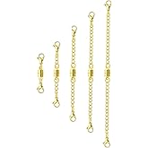 MKCYD Necklace Extender with Magnetic Clasps, Gold Magnetic Necklace Clasps and Closures with Necklace Extenders for Women