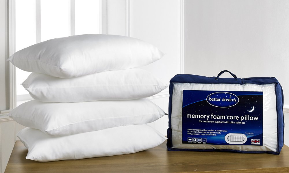 Better Dreams Memory Foam Core Pillow 2 Pack Amazon Co Uk