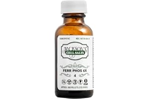 Jackson’s Cell Salt #4 Ferr phos 6X (500 Pellet Bottle) – Certified Vegan, Lactose-Free Ferrum phosphoricum 6X (Made in Canad