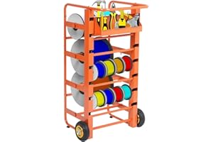 KUJIBGY Wire Spool Rack,Electrical Cable Dispenser Portable Cable Caddy with Wheel Wiring Spool Holder with Movable Wiring St