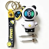Cordless Mini Rechargeable Soldering Iron Pen, Black | Universal Threaded Soldering Tip, Built‑in Rechargeable Pen Battery, Cartoon Keychain Appearance for DIY Electronic Repair