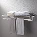KES Large Towel Rack, Towel Shelf with Two Bar (29.37Inch Stainless Steel) Shower Organizer Modern Square Style Wall Mount Polished Finish, A2112S75