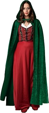 AOOWU Green Cape Hooded Cape Witch Costume 150cm Halloween Cloak view 1
