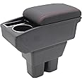 YJYWZH Car Armrest Box for Suzuki Jimny 2018-2024 Auto Accessories Center Console Leather Arm Rest Double-Layer Storage Space with Cup Holder (Red Thread)