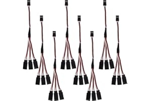 Nvwadayu 8 PCS JST Y Connector 3 Pin JST Plug Splitters, Servo Male to Female Y Wire Cable, Parallel RC Servo Extension Cord, Wire Cable Fits RC JR Futaba Airplanes, RC Car (Male to 3 Female)