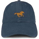 Trendy Apparel Shop Running Mustang Embroidered Cotton Unstructured Dad Hat