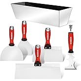 Goldblatt Drywall Hand Tool Kit - Stainless Steel Joint Knife, Taping Knives, Painter Scraper, Mud Pan
