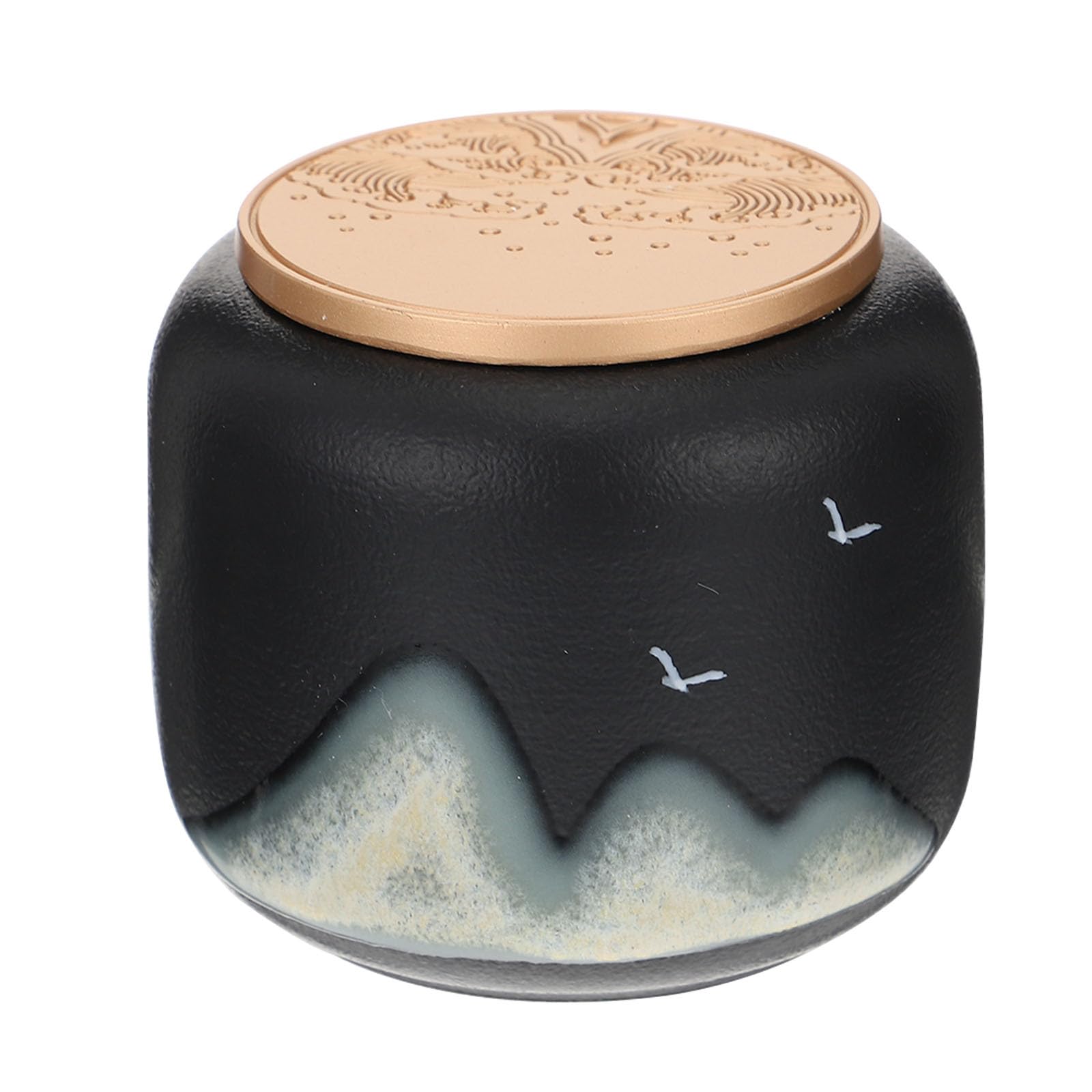 Cabilock Ceramic Tea Jar 230Ml Airtight Tea Canister for Loose Leaf Storage Mini Portable Pot with Sealed Lid Moisture Protection for Kitchen