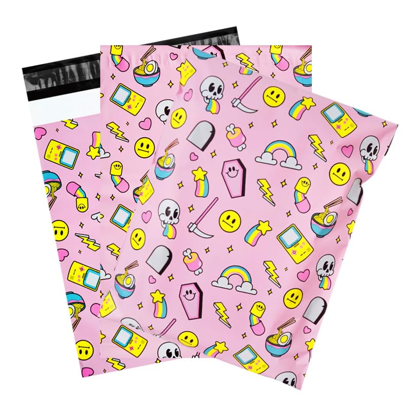 Designer Poly Mailer Bag Mailing Postal Bags Gifts Shipping Wrapping Design Pattern Envelope for Mail [Pack of 100] (Hallowmas, 10 x 13 Inch)