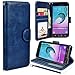 UrSpeedtekLive J3 (2016) Case, Galaxy Express Prime/Amp Prime Case, Luxury PU Leather Wallet Case Cover w/Strap Card Slots Flip Magnetic Closer & Kickstand for Samsung Galaxy J3 (2016) - Dark Blue