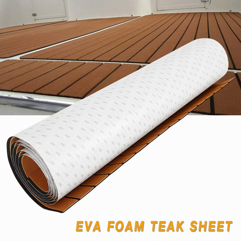 Tbvechi Teak Sheet 106 X35 Boat Flooring Self Adhesiv Marine Flooring Eva Foam Yacht Teak Decking Sheet Floor