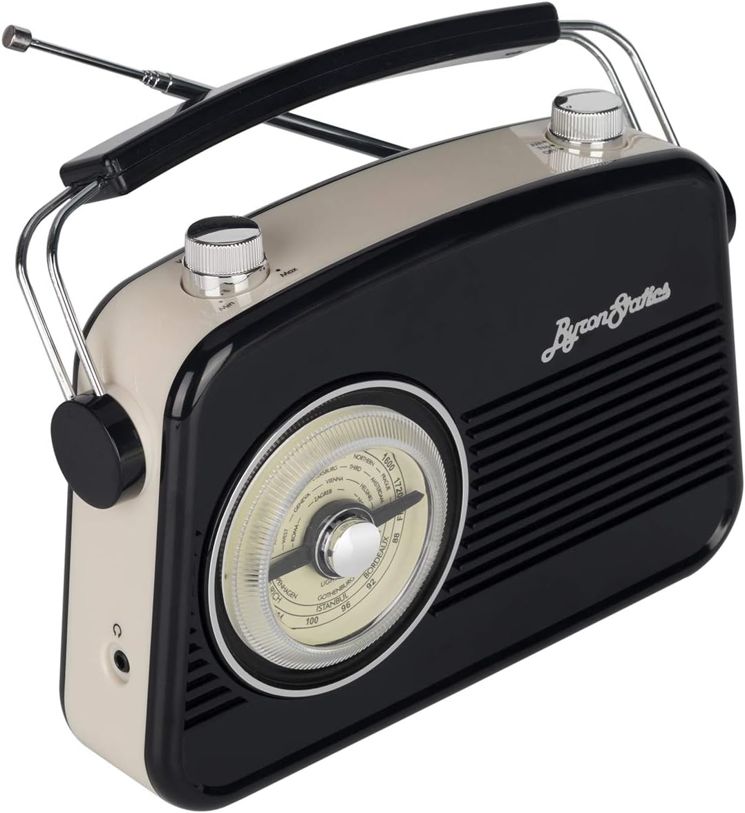 Byron Statics Radios Portable Am FM Analog Large Rotary