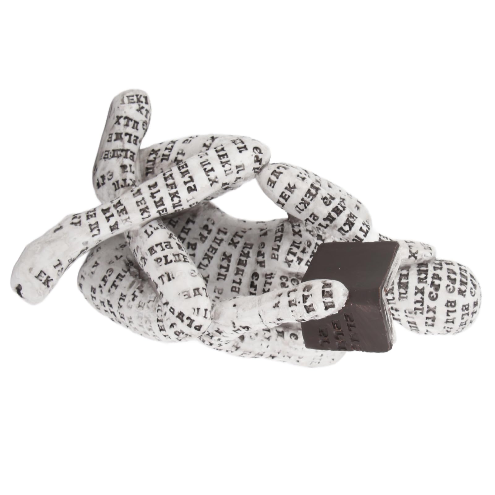 Reading Woman Sculpture, Resin Reading Woman Figurine Bookworm Sculpture Resin Abstract Thinker Sculpture Innovative Reading Lady Pulp Molding Bookshelf Ornament for Home Decoration (A)