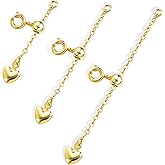 Necklace Extender Durable 14K Gold Plated Solid Brass Slider Necklace Bracelet Extenders Gold Extension Chains for Neckalces(1 2 3 inch)