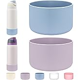 WK IEASON 2Pcs Silicone Boot for Owala Water Bottle, Protective Flask Bottom Cover Base for Owala FreeSip Twist and Flip Flask Water Bottle Accessories-3.56inch Bottom Diameter
