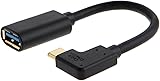 USB C to USB 3.0 A Adapter Cable, CableCreation Angled Type USB C to Standard USB 3.0 A Female OTG Cable USB-C for The New Macbook, Chromebook Pixel etc, 15CM/ Black