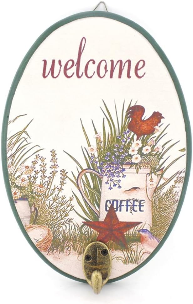 8" X 5.6" Elegant Wood Framed Art Oval Welcome Sign Plate Wall Hanger,free Shipping