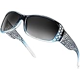 IGnaef Polarized Sunglasses for Women, Rhinestone Women Sunglasses UV400 Protection for Driving/Fishing/Shopping