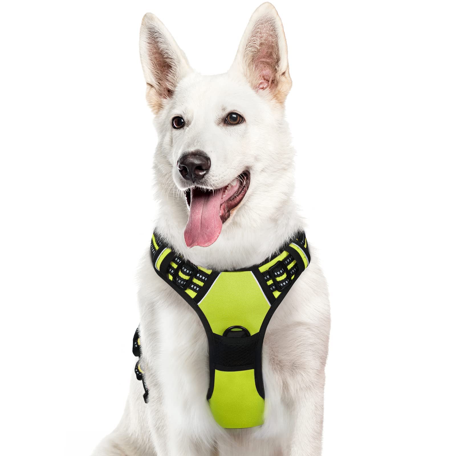 Photo 1 of Eagloo Dog Harness Large Breed, No Pull Service Vest with Reflective Strips and Control Handle, Adjustable and Comfortable for Easy Walking, No Choke Pet Harness with 2 Metal Rings, Green, XL