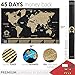 Divalis Scratch off World Map Poster with Flags and US States - Black and Gold - Large, Laminated, Detailed Scratchable Travel World Map - Scratcher, Pins, Thumb Tacks Included - Best Gift by