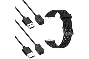 ANBELICHOS [2PCS] Replacement Charger Cable Fit for Galaxy FIT 3, USB-A Charging Cord for Galaxy Fit 3 SM-R390 Fitness Tracker 3.3 FT, with a Breathable Silicone Strap for Galaxy FIT 3