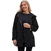 SaphiRose Women's Long Rain Jacket Water-resistant Rain Coat with Hood