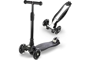 WV WONDER VIEW 3 Wheel Scooter for Kids Ages 6-12,Kids Scooter with Light Up Wheels, Sturdy Deck Design, and 4 Height Adjustable Suitable for Kids Ages 3-12