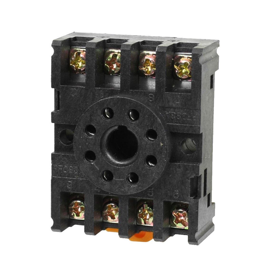 sourcing map PF083A 8 Round Pins 35mm DIN Rail Mount Socket Base for MK2P-I AH3-3 Relay