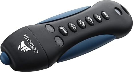 Corsair Flash Padlock 3 64GB Secure verschlüsselter USB-Flash-Laufwerk USB 3.0, schwarz/blau
