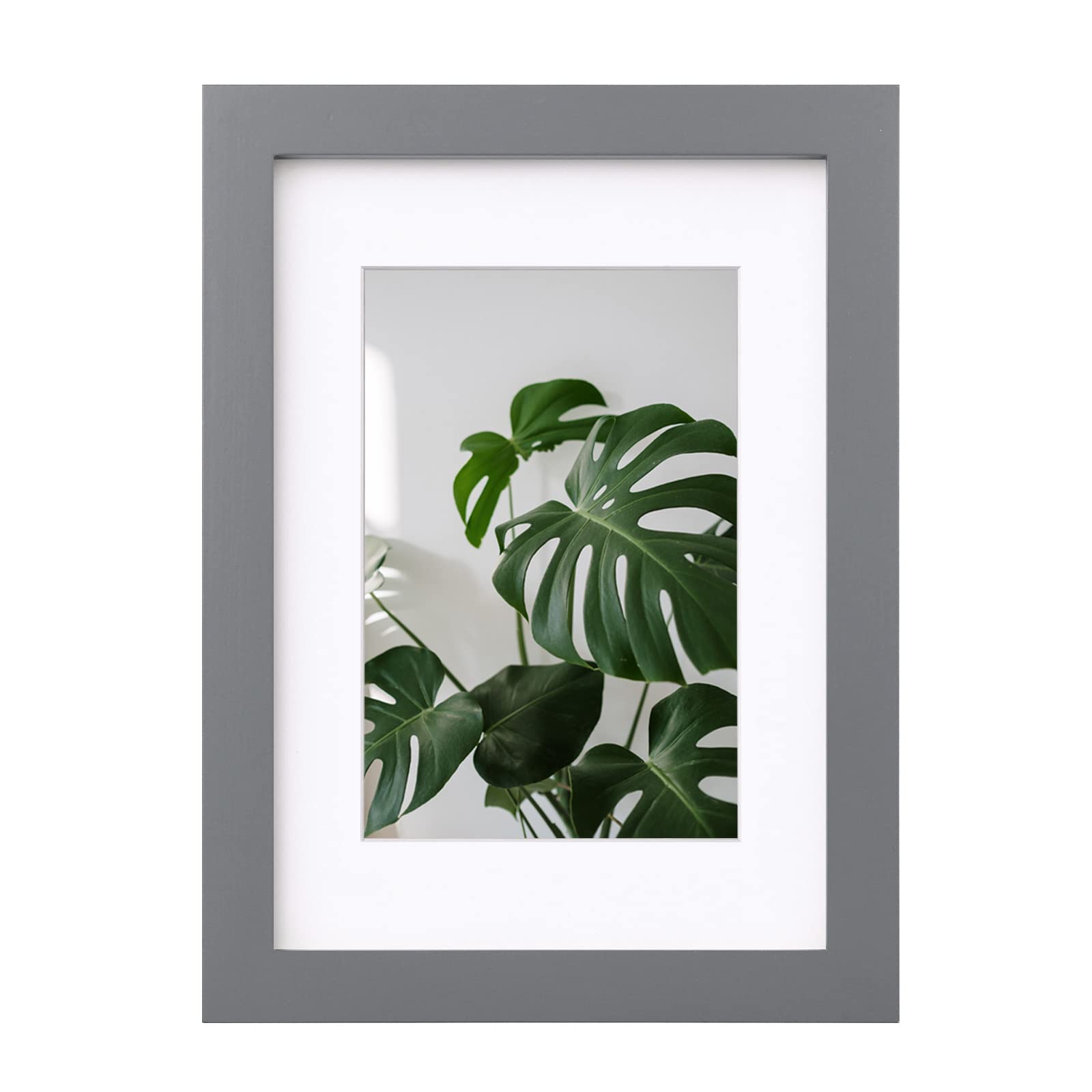 EGOFINE A5/21x14.8cm Photo Frame Dark Gray - Made of Solid Wood for Table Top and Wall Mounting