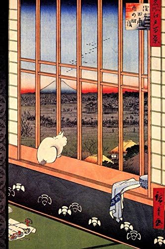 Laminated Utagawa Hiroshige Asakusa Ricefields Art Print 24 x 36in