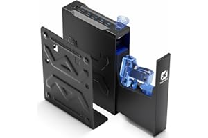 XDEER Biometric Gun Safe for Nightstand, Desk, Bedside Mounted, Auto Open Pistol Safe, Drawer Handgun Safe with Internal LED light, Silent mode, Quick Access Gun Lock Box with Fingerprint, PIN Code, Key