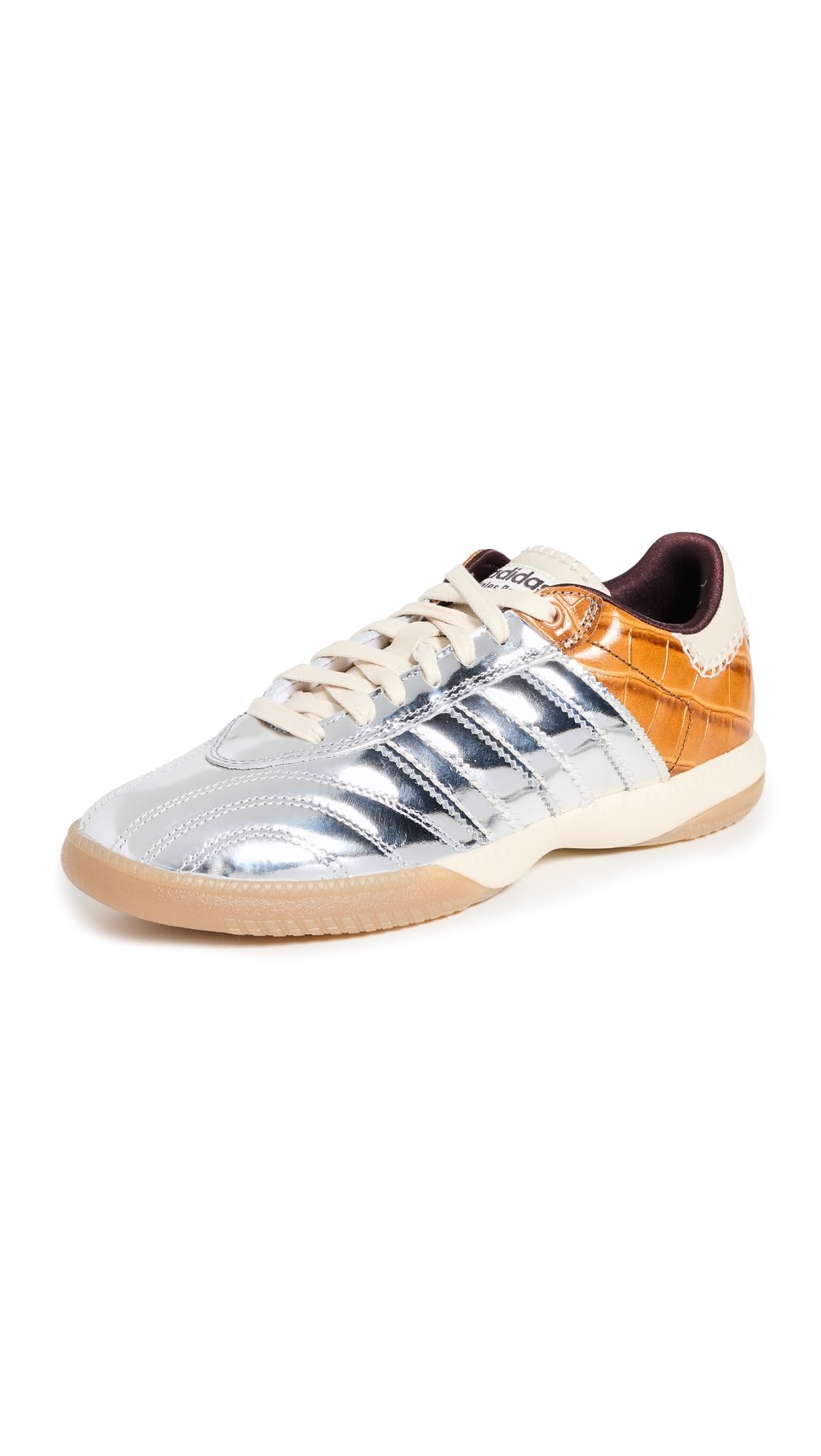adidas x Wales Bonner Samba Metallic Unisex Sneakers, Silver Met/Easy Yellow S17, 8 US Women/7 US Men Image