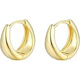 Sterling Silver Teardrop Waterdrop Huggie Hoop Earrings 8-9mm Inside