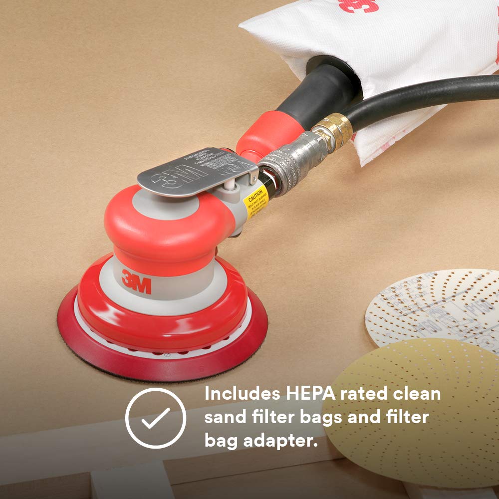 3M Random Orbital Sander – Self Generated Vacuum Sander – 5” x 3/16” Diam. Orbit – Pneumatic Palm Sander – Hook and Loop Pad – For Wood, Composites, Metal – Original Series: Power Random Orbit Sanders: Industrial & Scientific