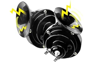 CXCCOI Super Loud Train Car Horn 2PCS, Car Horns 12v Loud Electric Snail Speaker -Loud Horn for Truck Horn Kit Replacement for Cars,Motorcycles,Truck, Bike, Boat