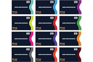 Boxiki Travel RFID Blocking Sleeves, Set with Color Coding | Identity Theft Prevention RFID Blocking Envelopes Set of 12 Credit Card Sleeves (Navy Blue)