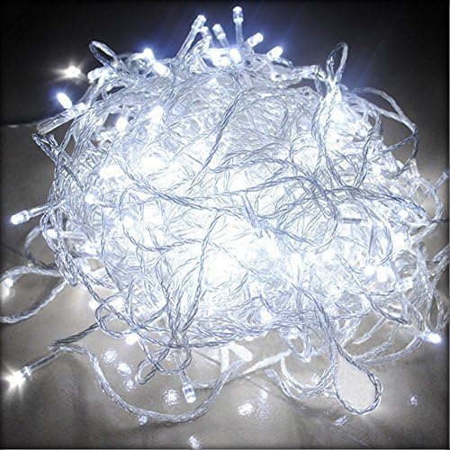 Holiday 32 Feet 100 Led Light String Christmas Party Fairy Light with Tail Plug with 8 Functions (WHITE)