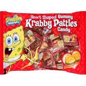 Amazon.com : Spongebob Squarepants Heart Shaped Gummy Krabby Patties Candy, 22 Count, 6.98 Oz ...