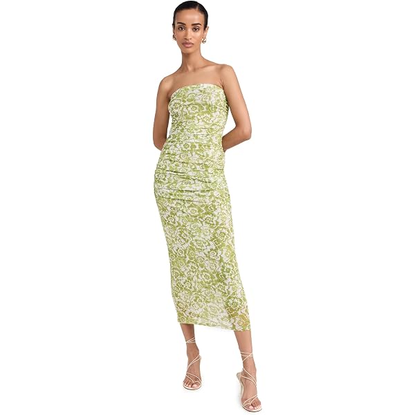 knee length dresses for ladies Wedelia Ruffle Strap Eyelet Corset Midi Dress main image 0