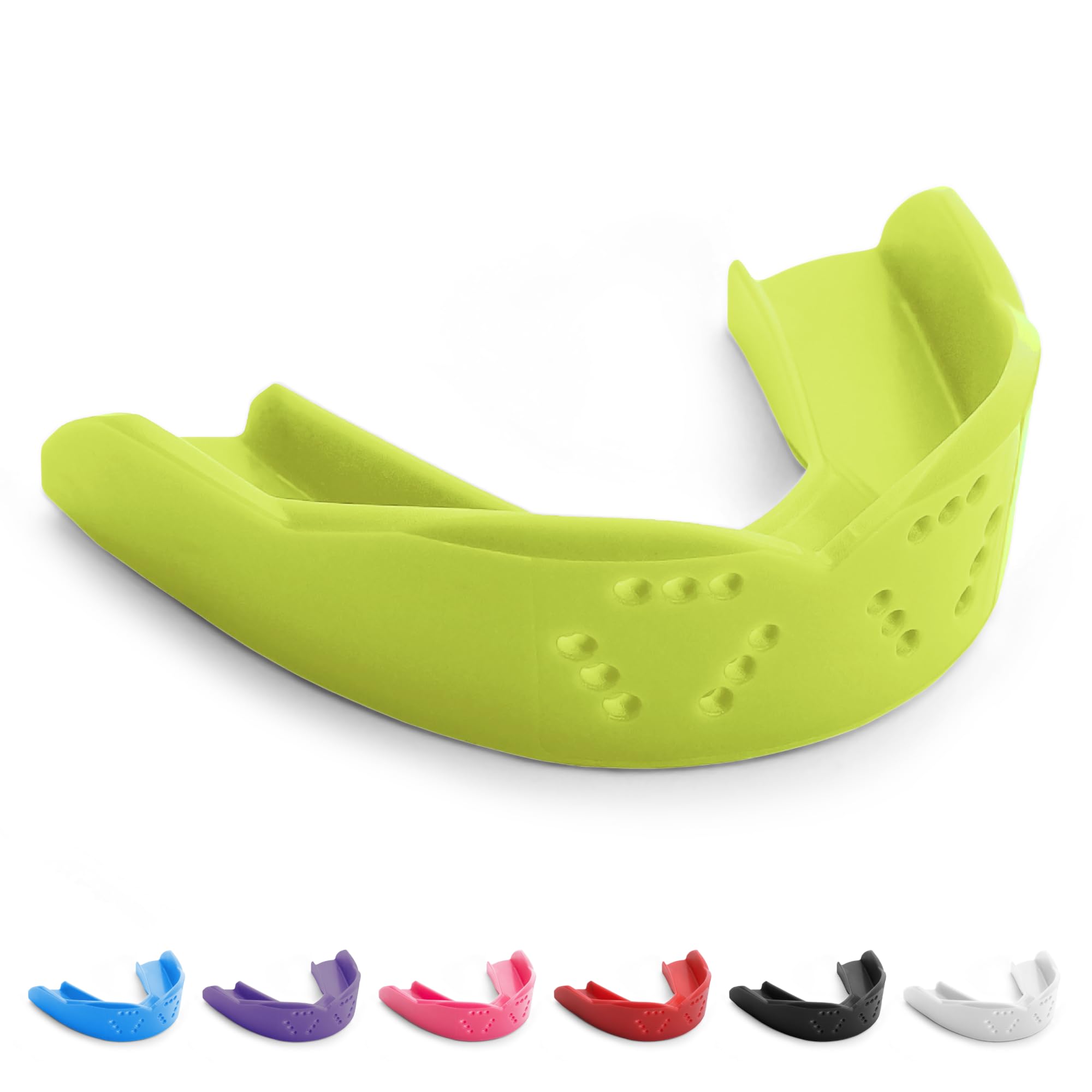 SISU 3D Mouthguard, Neon Flash - 2.0mm Thin - for Athletes Over 5’ Tall - Pre-Formed for Custom-Molded Fit - Remoldable Up to 20 Times - Non Toxic