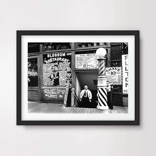 Amazon Com Vintage Black White Barber Shop Photograph Hair Salon