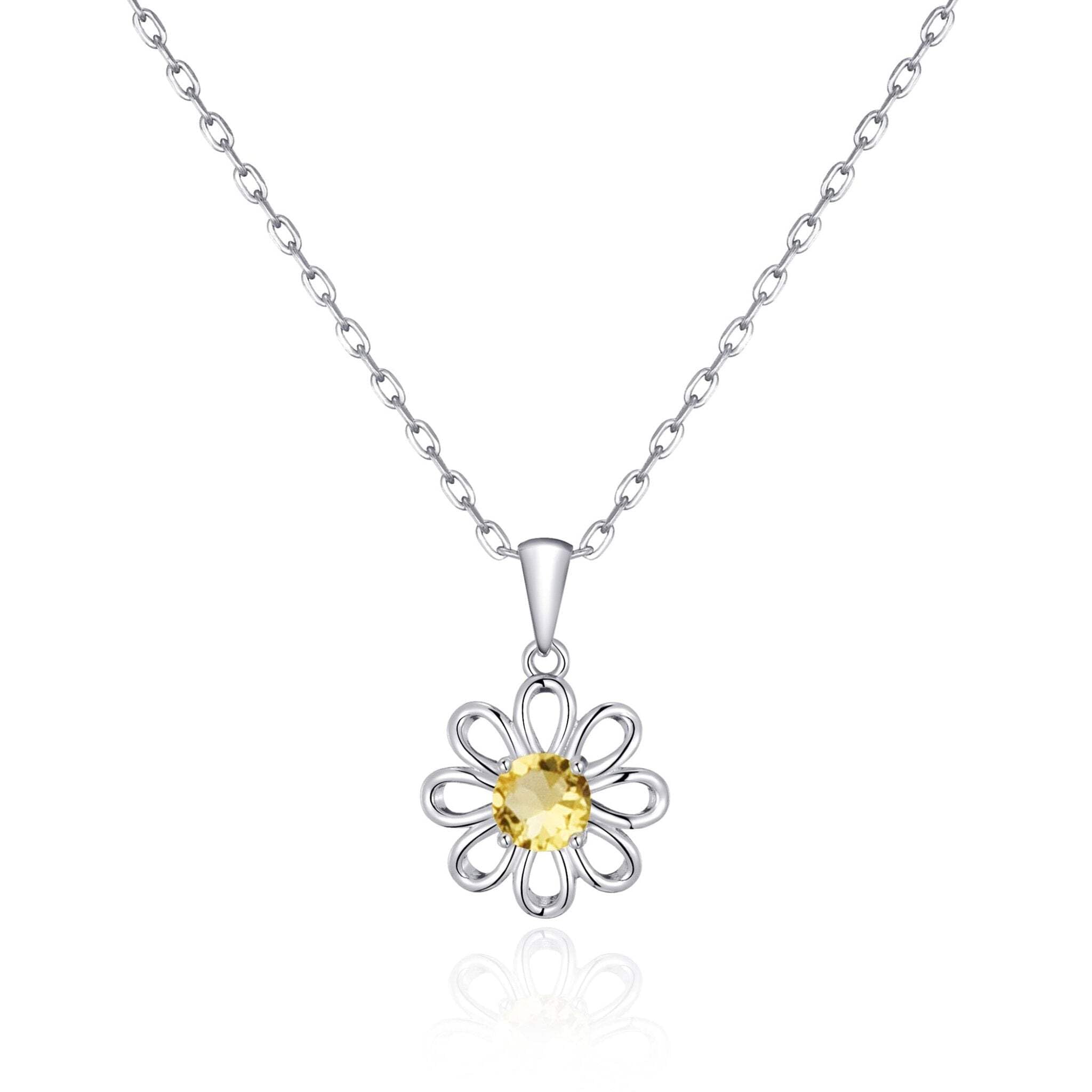 Philip Jones Daisy Necklace Created with Zircondia® Crystals